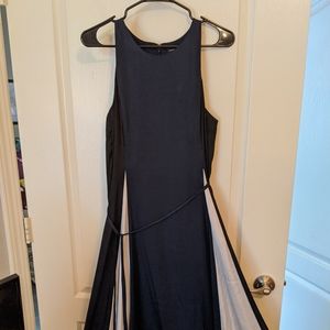Banana Republic Navy/black/white satin dress